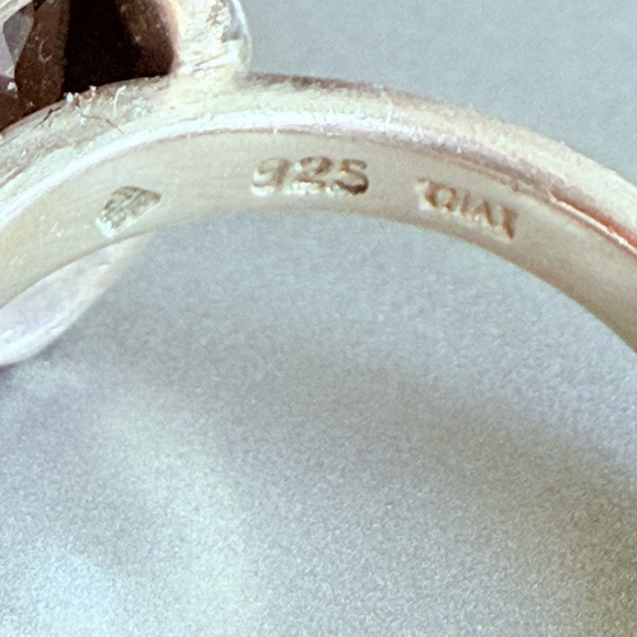 Silpada Classic 3 CT Smokey Quartz Sterling Silver 925 Filigree Retired Ring - Picture 7 of 12